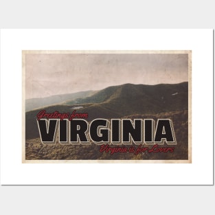 Greetings from Virginia - Vintage Travel Postcard Design Posters and Art